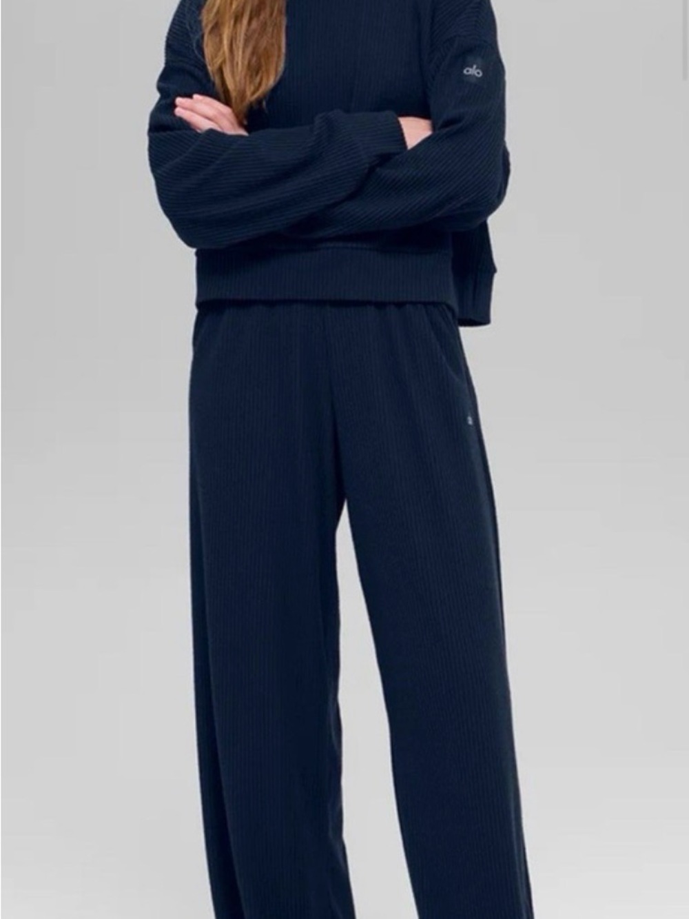 ALO Yoga- Muse Wide Leg Pant- Navy - Picture 2 of 3